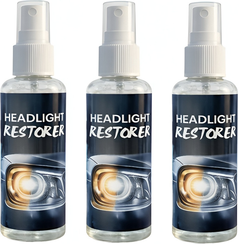 AD SOLANKI Headlight cleaner spray/headlight restore for Cloudy (100*3 ml) Liquid Vehicle Glass Cleaner(300 ml)