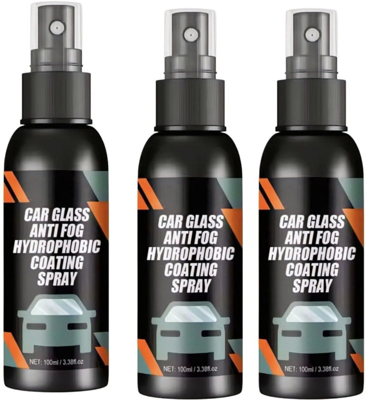 Vixora Car Glass Cleaner Anti Fog Spray Hydrophobic Coating Rainproof(Pack Of 3) Liquid Vehicle Glass Cleaner(300 ml)