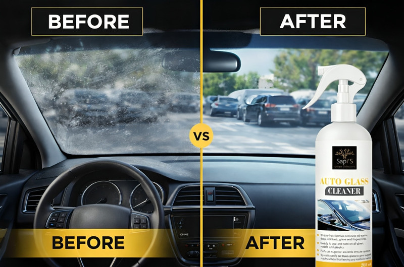 SAPI'S Advanced Formula Autoglass Cleaner 200ml for Auto Glass Care Liquid Vehicle Glass Cleaner(200 ml)