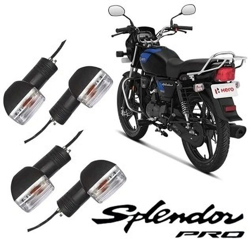 Splendor Front, Rear, Side Flasher Indicator Light for Hero Splendor Plus, Splendor Pro, Splendor pro classic(Orange)