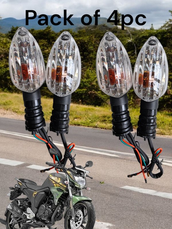 BIKEBLOOM Side, Rear, Front HID Indicator Light for Yamaha FZ, FZ S, FZ S V2, R15 M, R15(Amber)