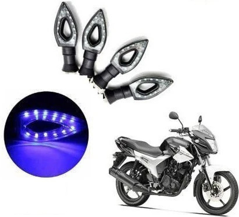 aksmit Front, Rear LED Indicator Light for Yamaha SZR, Universal For Bike(Blue)