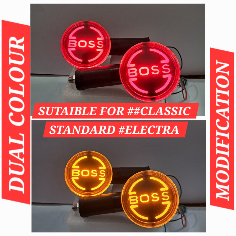 autostylists Front, Rear LED Indicator Light for Royal Enfield, Bullet, Universal For Bike Classic 350, Classic 500, Classic Chrome, Electra 350, Electra Twin Spark, Standard 350(Amber, Red)