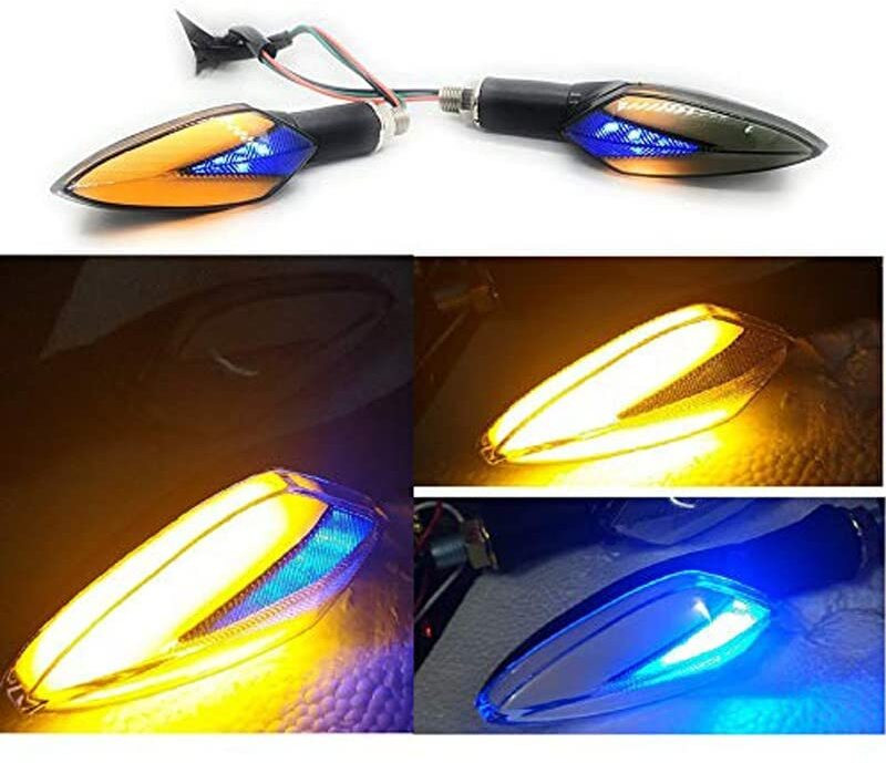 Philomena Side LED Indicator Light for Universal For Bike Universal For Bike(Blue, Amber)