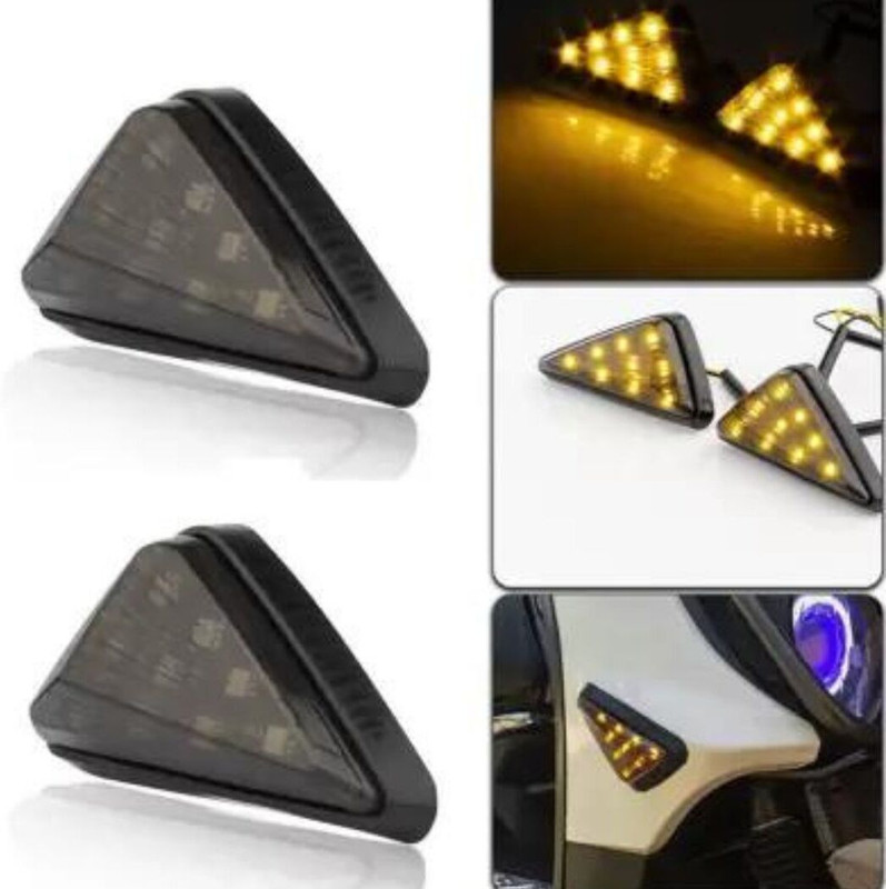 HALLOWS Side LED Indicator Light for Bajaj, Honda, Yamaha, KTM, Kawasaki, Suzuki, TVS R15, R15 M, Ninja, RC 200, RC 390, CBR, Gixxer SF, R1, Universal For Bike(Yellow)