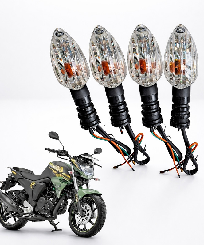 BIKEBLOOM Side, Rear, Front Halogen Indicator Light for Yamaha FZS F1, FZ S V3, FZ(Amber)