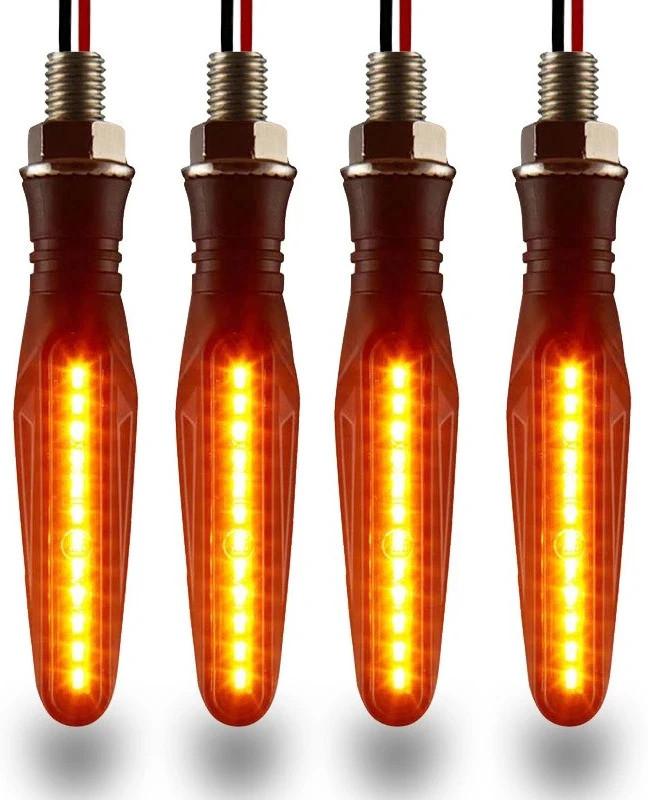 Autofledge Front, Rear, Side LED Indicator Light for Bajaj, Bullet, Datsun, Hero, Honda, KTM, Kawasaki, Royal Enfield, TVS, Universal For Bike, Yamaha 3 Series, 4 Series, 5 Series, 6 Series, 7 Series(Yellow)