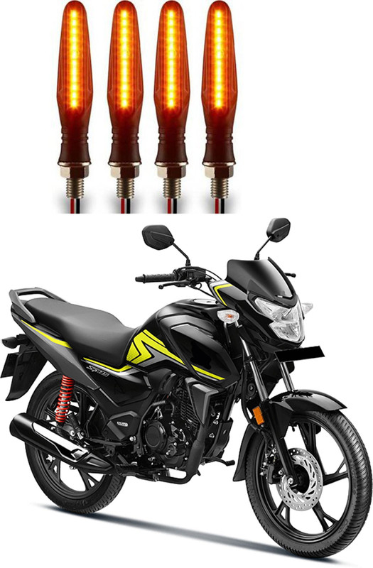 MOTORMANIA Front, Rear, Side LED Indicator Light for Honda Shine 125(Yellow)