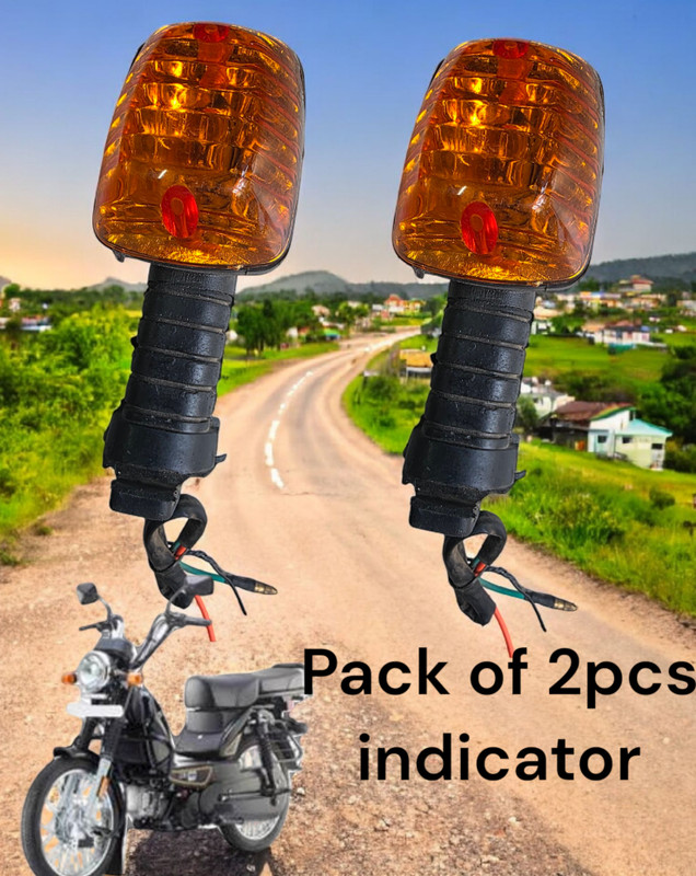 BIKEBLOOM Rear, Front Halogen Indicator Light for TVS Heavy Duty Super XL, Super XL(Amber)