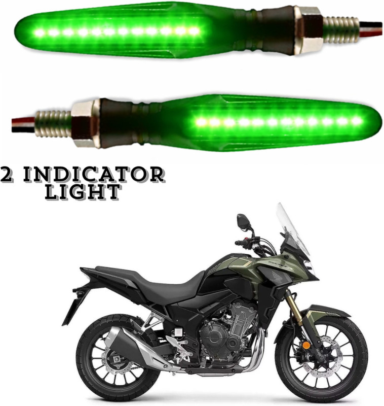 gearvolt Front, Rear LED Indicator Light for Honda CB(Green)