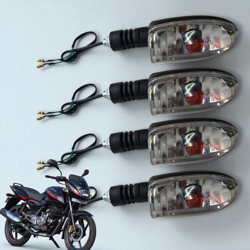 BIKEBLOOM Side, Rear, Front Halogen Indicator Light for Bajaj Pulsar 150 DTS-i, Platina 100, Pulsar, Discover(Amber)