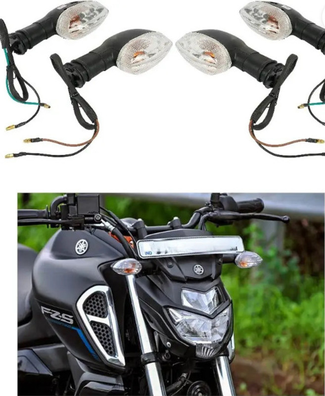 NIPUN AUTO Front, Rear, Side Halogen Indicator Light for Yamaha FZ, FZ S, FZ 25, FZ16(Amber)