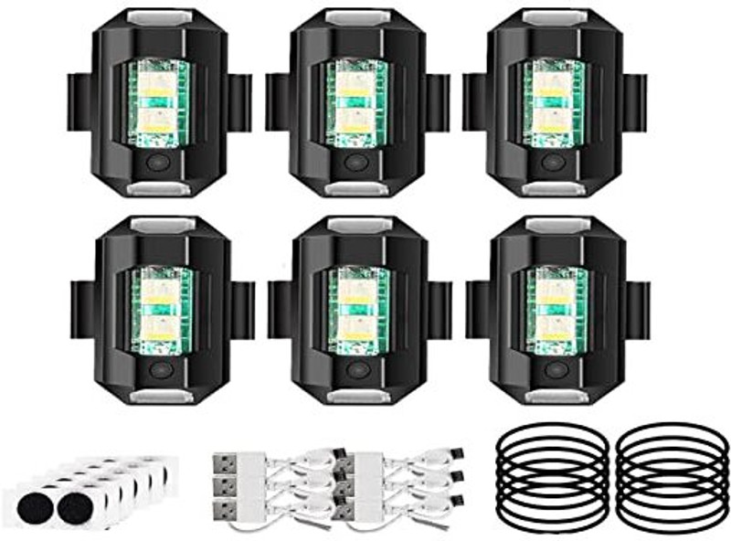GiftMax LED Mini Strobe Universal Anti-Collision Signal & Drone Light with 7 Colors Fog Lamp Car, Motorbike, Truck, Van LED for Fiat (30 V, 12 W)(1 Series, Pack of 6)