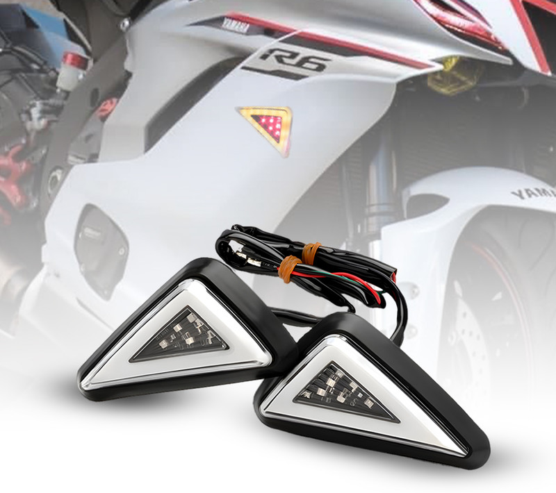 Moto Genius Side LED Indicator Light for Yamaha, Honda, Kawasaki R15, CBR 250, CBR 150 R, Ninja 250(Yellow)