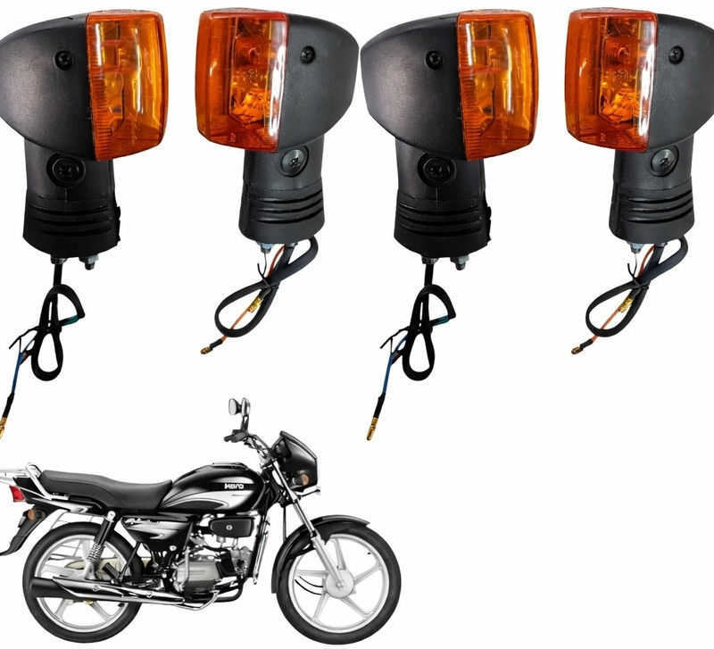 BIKEBLOOM Side, Rear, Front Halogen Indicator Light for Hero Splendor Plus(Amber)
