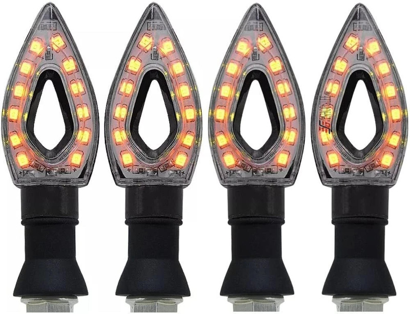 RHTDM Front, Rear LED Indicator Light for Bajaj, KTM, Hero, Honda 3 Series, 5 Series(Yellow, Amber)