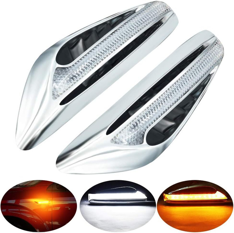 AutoBizarre Side LED Indicator Light for Universal For Car Universal For Car(Amber, White)