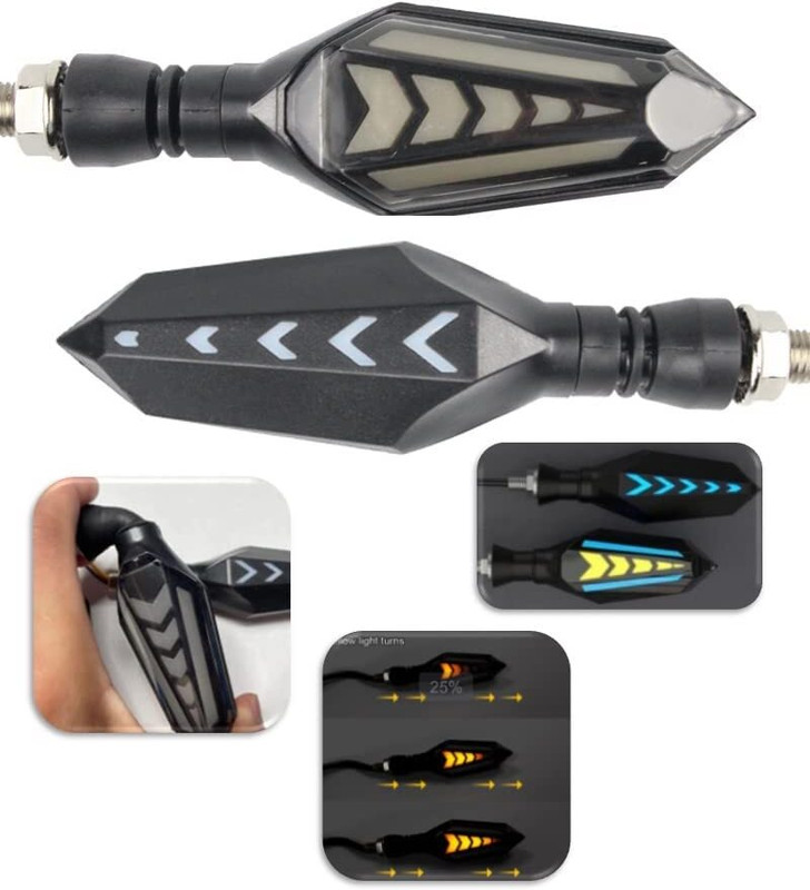 Vagary Rear LED Indicator Light for Yamaha, KTM, Bajaj, Kawasaki, Hero Dominar 250, Duke 200, R15 V3, R15 V4, R15 M, MT15 ( BS4 + BS6 ), Pulsar 200NS, Ninja 300(Blue, Yellow)
