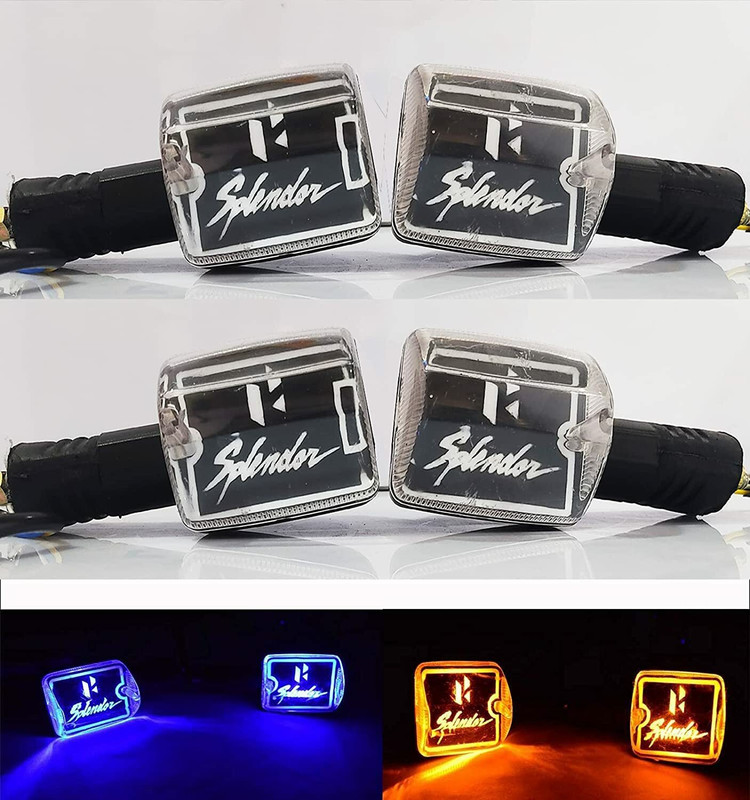 PBTA Front, Rear LED Indicator Light for Honda, Hero Splendor NXG, Splendor Plus, Splendor Pro, Splendor pro classic, Splendor(Blue, Yellow)