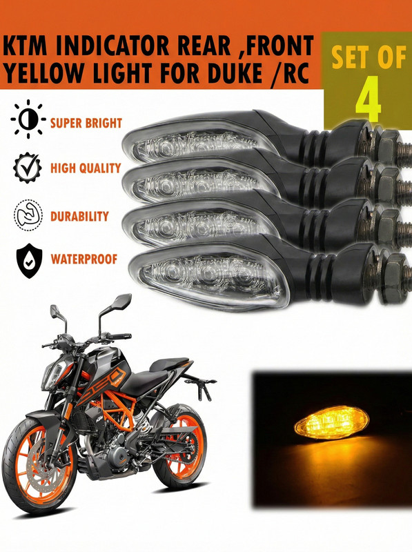 MAURIZEN Side LED Indicator Light for KTM, Yamaha, Kawasaki, Hero, Honda, Bajaj, TVS, Jawa Universal For Bike(Amber)