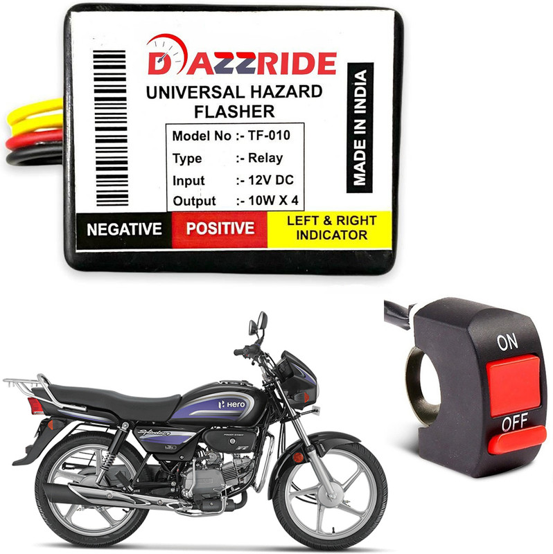 DAZZRIDE Front, Rear, Side LED Indicator Light for Hero Splendor, Splendor Plus, Splendor Pro, Splender iSMART, Splendor NXG(Amber)