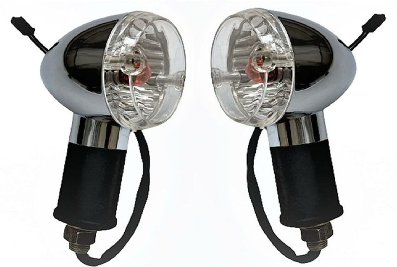 KING GENUINE Front, Rear Flasher Indicator Light for Royal Enfield Standard 350, Electra 350(Orange)