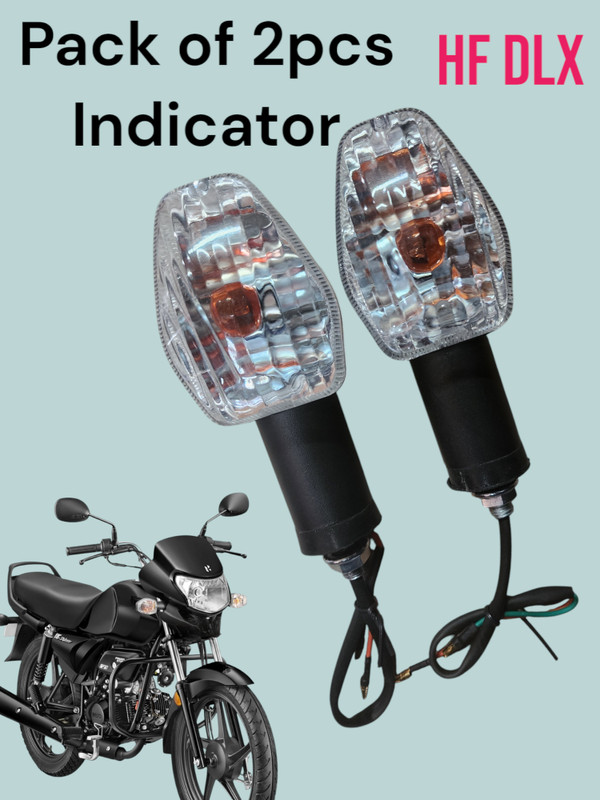 BIKEBLOOM Side, Rear, Front Halogen Indicator Light for Universal For Car HF Deluxe, HF-Deluxe(Black)