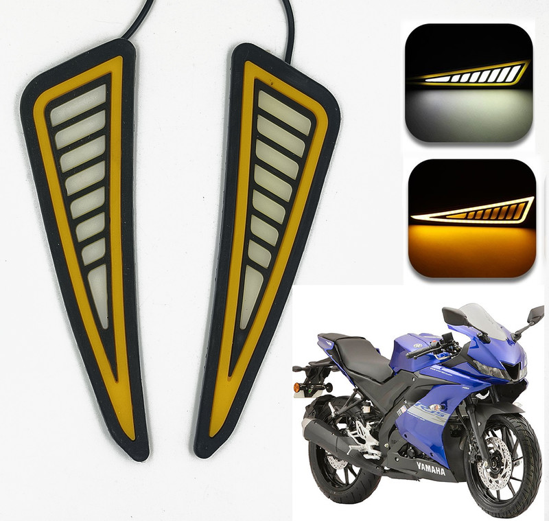 AXWee Rear LED Indicator Light for Yamaha R15(Yellow, White)