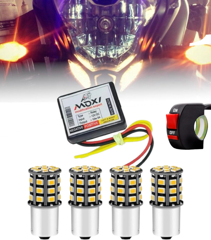BIKEBLOOM Side, Rear, Front Xenon Indicator Light for Honda, Hero HF Deluxe, CBR 250R, Splendor NXG, Splendor Plus, Dream Yuga, CB Shine(Yellow)