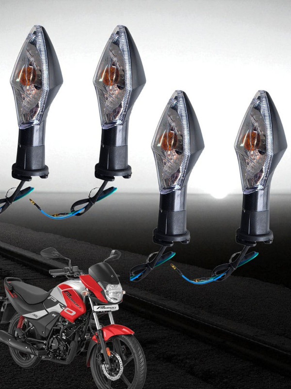 BIKEBLOOM Side, Rear, Front Halogen Indicator Light for Hero Passion XPRO, Passion Pro, Passion X Pro(Amber)