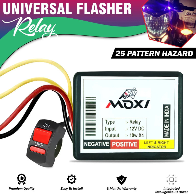 Moto Genius Front, Rear Flasher Indicator Light for Universal For Bike