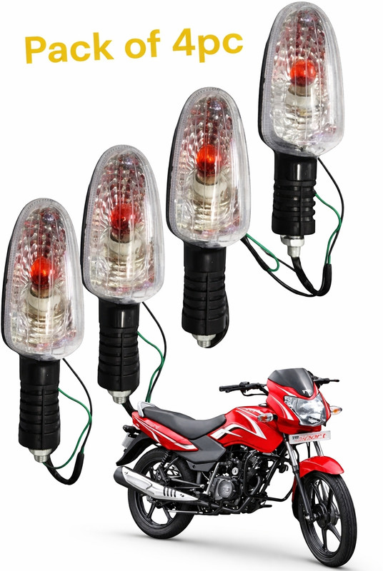 BIKEBLOOM Side, Rear, Front Halogen Indicator Light for TVS Star, Star Sport Plus(Amber)
