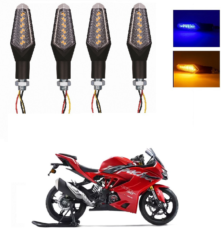 JMA TRADING Front, Rear LED Indicator Light for TVS Universal For Bike(Blue, Amber)
