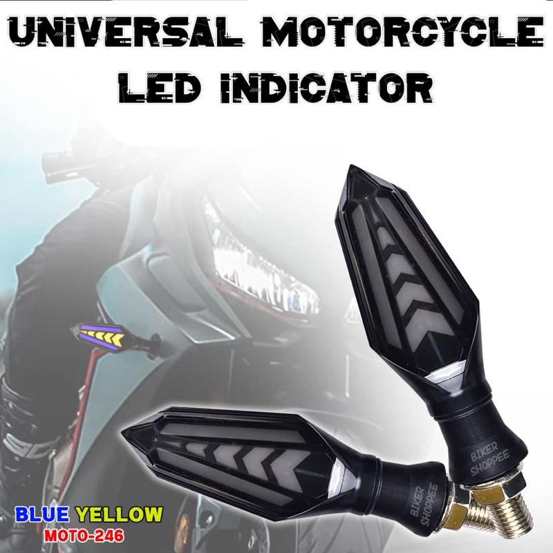 BIKER SHOPPEE Front, Rear, Side LED Indicator Light for BMW, Bajaj, Hero, Honda, Yamaha, Universal For Bike, KTM, Kawasaki MT15 ( BS4 + BS6 ), R15 V4, R15 M, Duke 390, Dominar 250, Ninja(Amber)