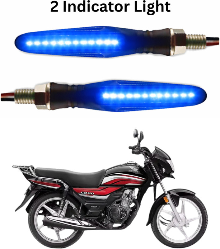 DriveXpert Front, Rear LED Indicator Light for Honda Dream CD110(Blue)