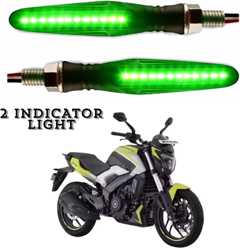 gearvolt Front, Rear LED Indicator Light for Bajaj Dominar 250(Green)