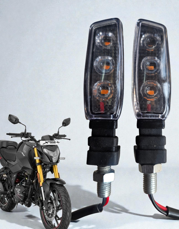 BIKEBLOOM Side, Rear, Front Xenon Indicator Light for Hero, Universal For Bike Universal For Bike, Xtreme(Amber)