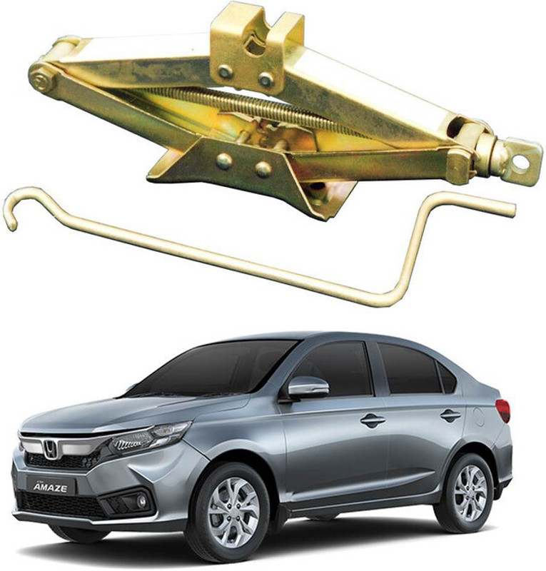 MATIES Heavy Duty Manual Golden Scissor Iron Vehicle Lift Jack For AmazeNew Vehicle Jack(2000 kg)