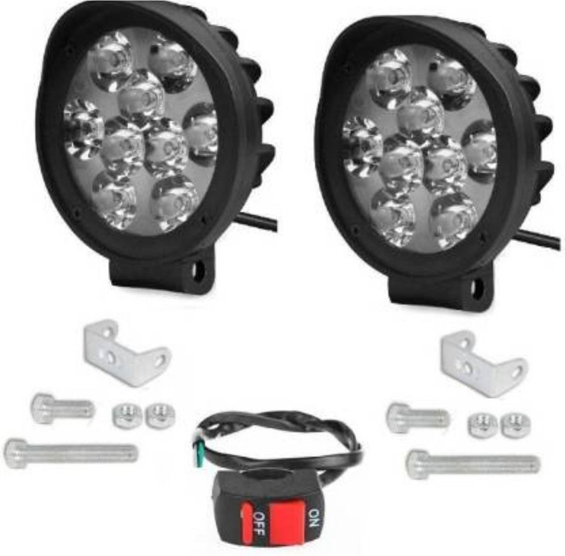 Rhtdm 9LED CAP Fog Light Spot Beam Driving Lamp Universal Fitting for All Bikes_90 Fog Lamp Motorbike LED (12 V, 10 W)(Universal For Bike, Pack of 2)