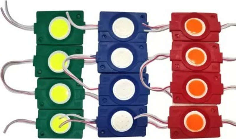 Dhruvtraders Waterproof 12 Piece Waterproof LED Module Ultra Bright DC 12V Light Back Up Lamp Car, Motorbike, Truck, Van LED (12 V, 55 W)(Universal For Bike, Universal For Car, Pack of 12)