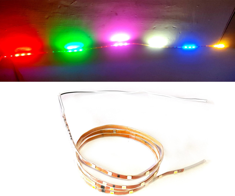 Average (2 Pcs) 1 Meter DC 12V 54 Led Multicolour Changing Auto Running LED Light Strip Interior Light Motorbike, Car, Truck, Van LED (1.5 V, 12 W)(Universal For Bike, Universal For Car, Pack of 2)
