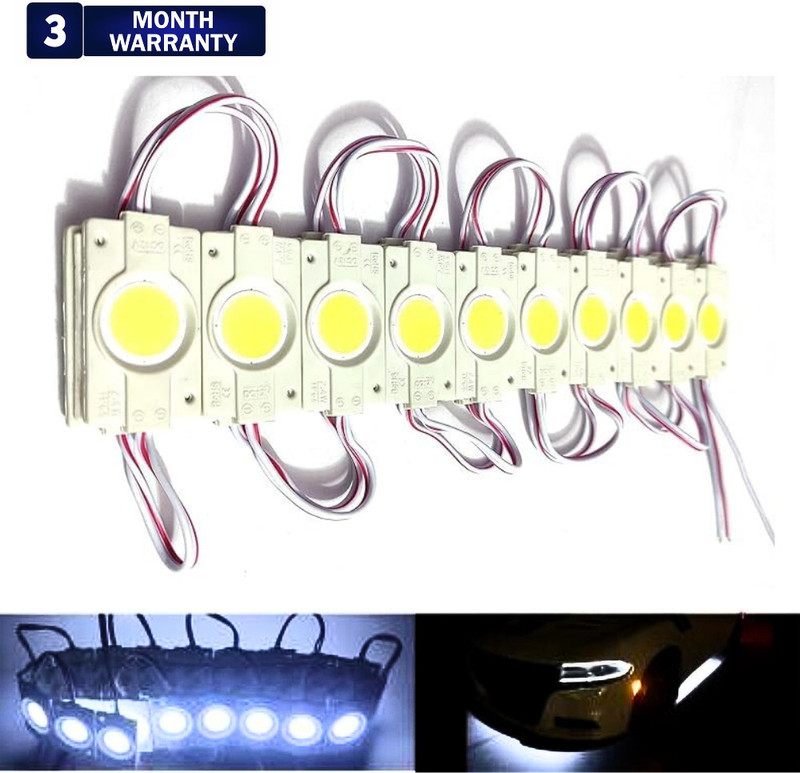 Autozap 10 Pcs White Car Motorcycle Under Glow Led Module Strip Light Dash Light Car, Motorbike, Truck, Van LED (12 V, 3 W)(Universal For Bike, Universal For Car, Pack of 1)