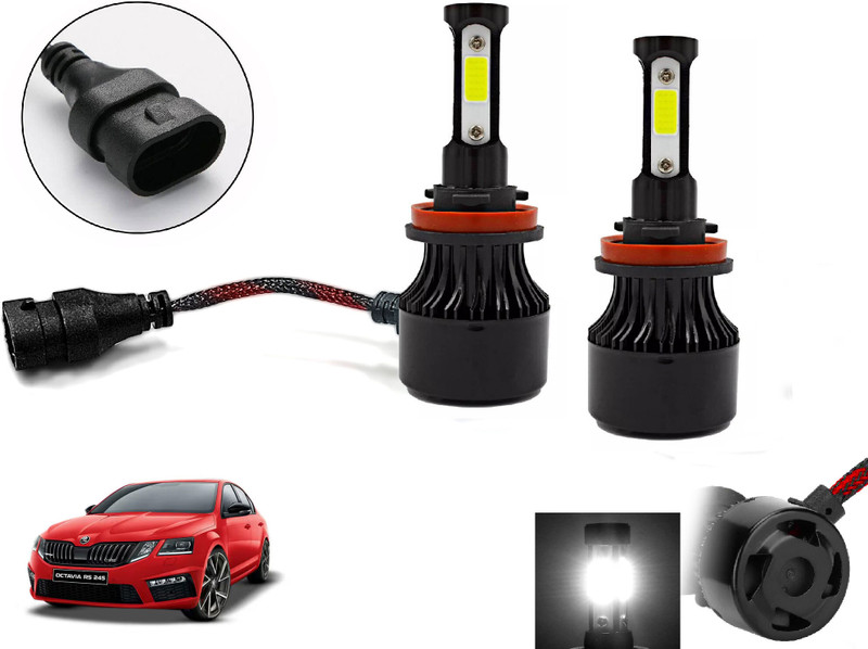 AUTO PEARL 4-Sides H8/H9 LED Bulb for Car 80W-12V 3500LM 6000K Ultra White light_A63 Fog Lamp Car LED for Skoda (12 V, 80 W)(Octavia, Pack of 2)
