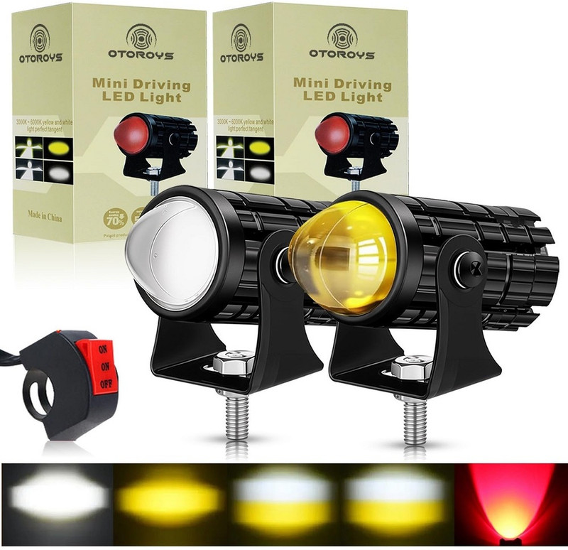 Otoroys Mini drive 'Devil Eye' 5 mode fog light for bike, motorcycle and car with switch Fog Lamp Motorbike LED (12 V, 36 W)(Universal For Bike, Pack of 2)