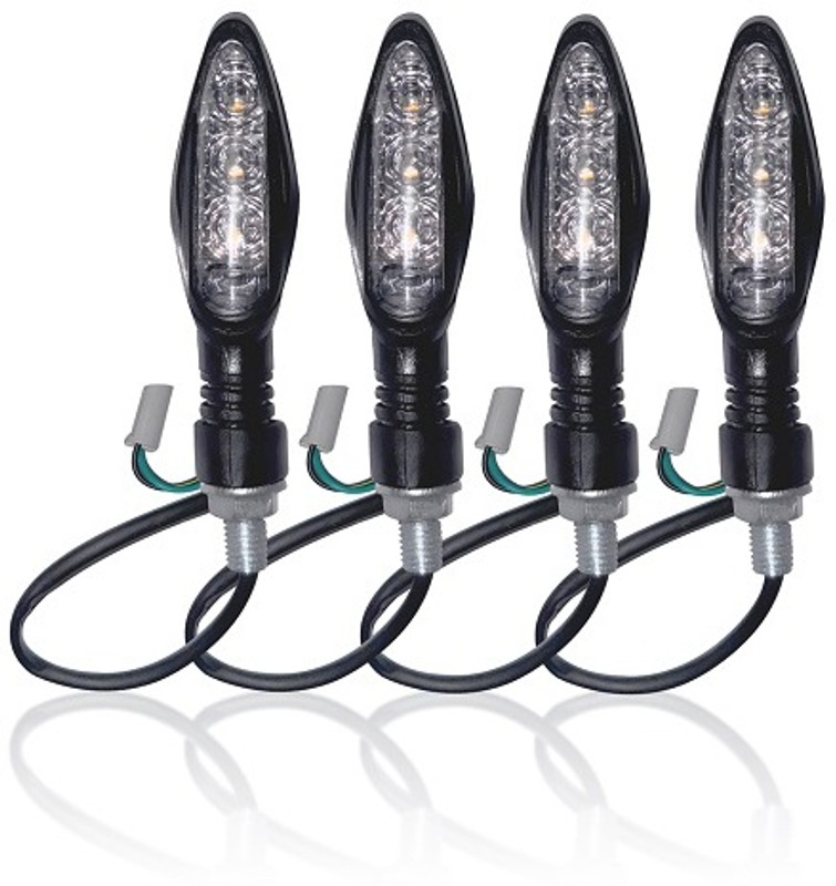 Moto Genius Amber 3 LED Turn Signal Indicator Light Lamp Universal for All KTM Duke Bikes Indicator Light Motorbike LED (12 V, 12 W)(RC 200, Ninja 250, Duke 200, Duke 390, Adventure, Pack of 4)