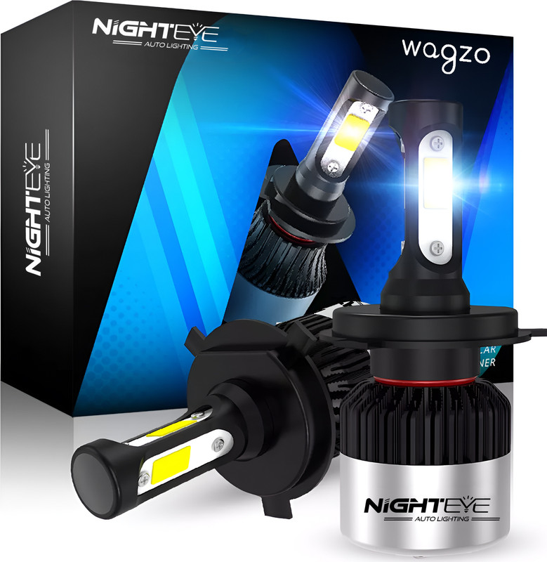 Wagzo WLED-06, H4 Genuine 9000LM 6500K LED Bulbs Headlight Car LED (12 V, 73 W)(Universal For Car, Pack of 1)