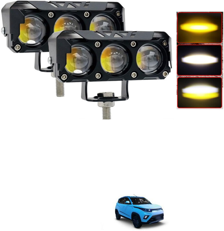 GONAMA Universal 3 Led 60w Fog Light Lamp | White & Yellow 6 Inch LED Light Bar sg234 Car Fancy Lights(Multicolor)