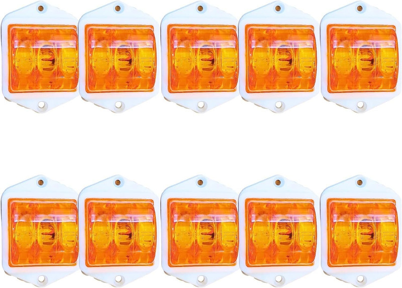 AP LED LAMP Light Amber for Truck Trailer RV Universal Fitment Outline Clearance Marker Indicator Light Truck LED (24 V, 65 W)(Universal For Car, Pack of 10)