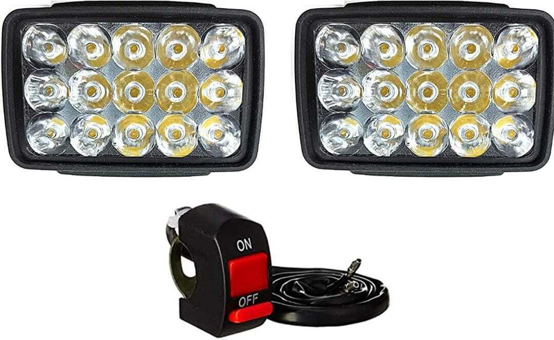 Clubics Versatile LED Dash Light for Motorcycles and Cars Fog Lamp Car, Motorbike, Truck, Van LED for Indian (12 V, 15 W)(1 Series, Pack of 2)