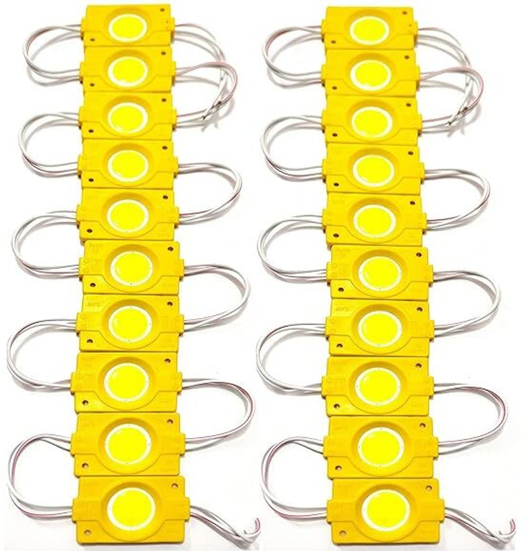 StrawHat (20Pes,Yellow)24Volt 2.4 Watt DC Coin LED Module Light Lamp For Multipurpose Use Indicator Light Truck, Van LED (24 V, 2.4 W)(6 Series, Pack of 20)